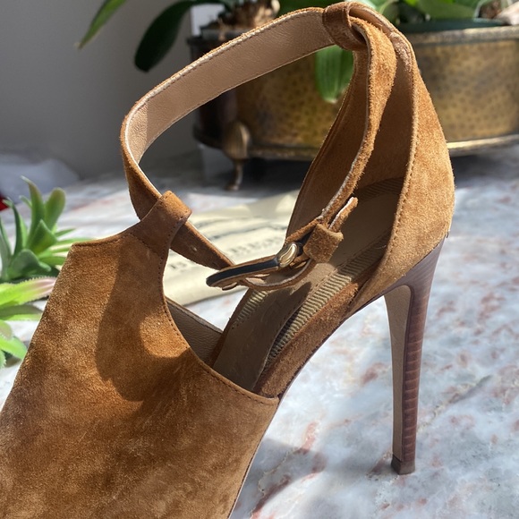 BURBERRY 🍁High Heel Authentic Sandals Suede - Picture 3 of 9